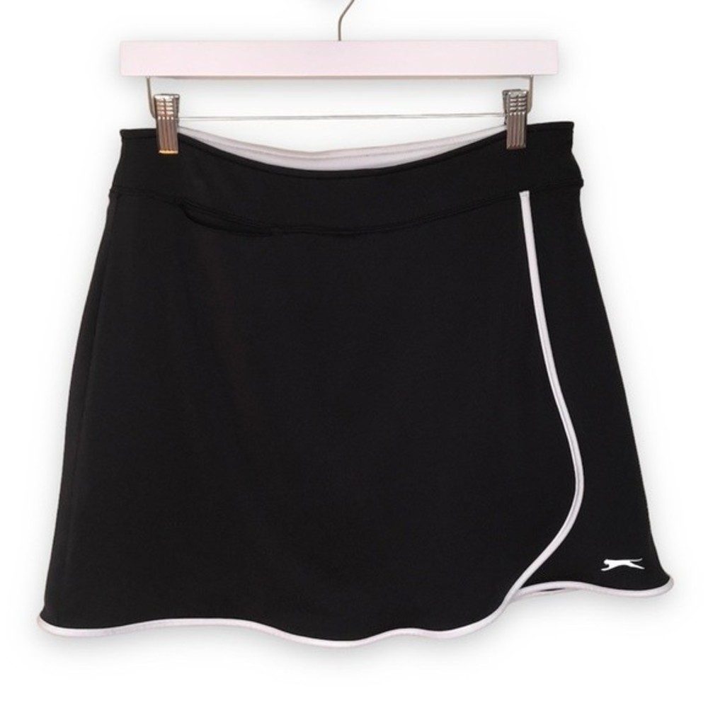 Slazenger Boyle Skort Black White Contrast Wrap Skirt Pockets Shorts Size Medium